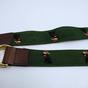 J McLaughlin Cotton Canvas Belt Christmas Labrador Retriever dog S